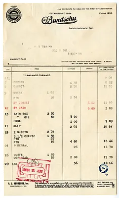 Bill from A. J. Bundschu, Inc.