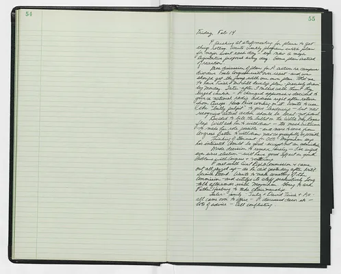 Handwritten journal entry for February 14, 1969
