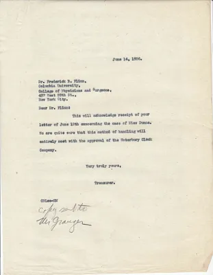 Letters Sent to Dr. Frederick B. Flinn, June 14, 1926
