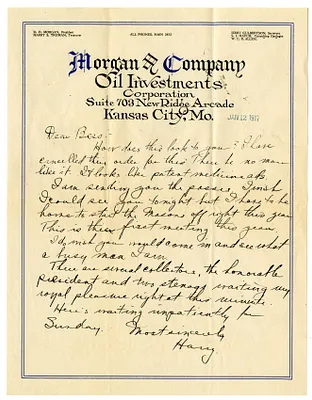 Letter from Harry S. Truman to Bess Wallace