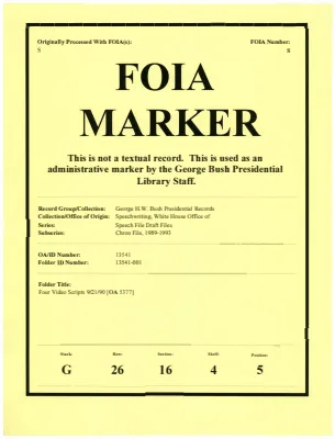 Four Video Scripts 9/21/90 [OA 5377]