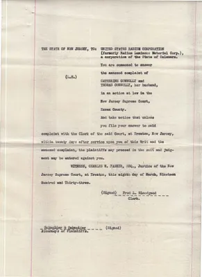 Summons, March 8, 1933