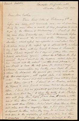 Letter from Samuel May, Leicester, Mass., to John Bishop Estlin, April 29, 1850