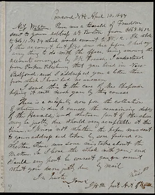 Letter to Caroline Weston, Concord, N.H, April 10, 1847
