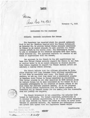 Memorandum from Secretary of State Dean Acheson to President Harry S. Truman