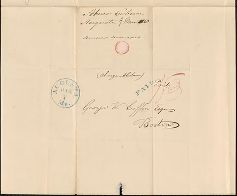 Abner Coburn to George Coffin, 7 March 1840