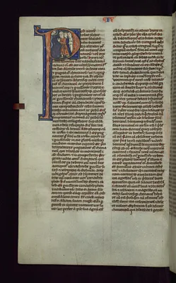Historiated Initial ""P"" with God Appearing to the Elders