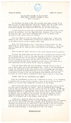 Press Release, Speech of President Harry S. Truman, Olive Hill, Kentucky