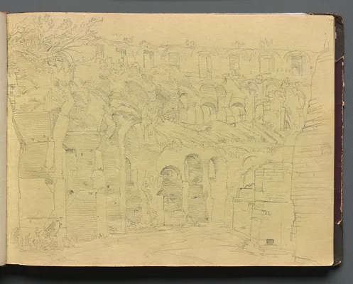 Album with Views of Rome and Surroundings, Landscape Studies, page 12a: Roman ruins