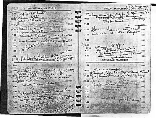 Lyndon Johnson's 1947 Desk Diary, beginning 3/12/1947