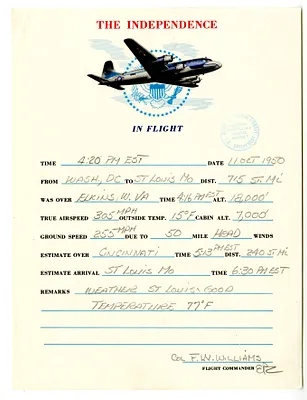 Note from Colonel Francis Williams