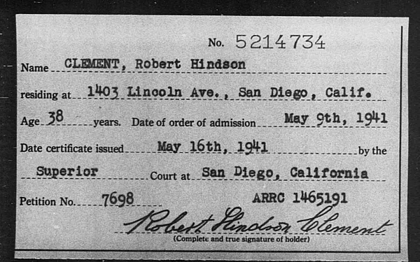 Clement, Robert Hindson - 1941
