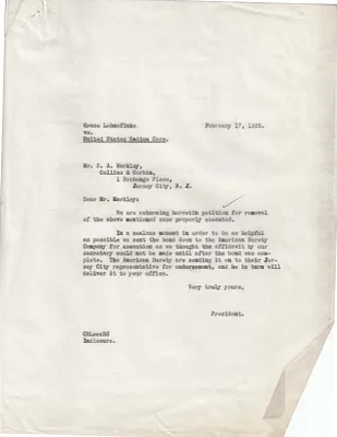 Letters Sent to E.A. Markley, February 17, 1933