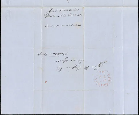 Joel Bartlett to George Coffin, 22 October 1850