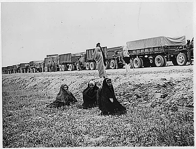 Near East Iran - truck convoy of US supplies for USSR