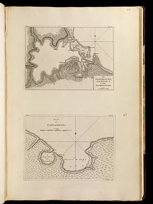 The grand bay of Nipe on the north side of Cuba from Spanish draughts ; Plan of Puerto de Baracoa