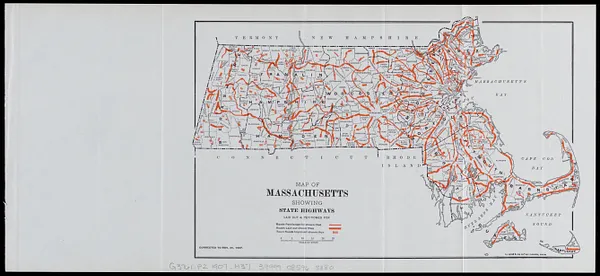 Map of Massachusetts showing state highways laid out & petitioned for