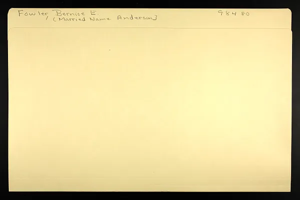 Fowler, Bernice E. (married name Anderson)