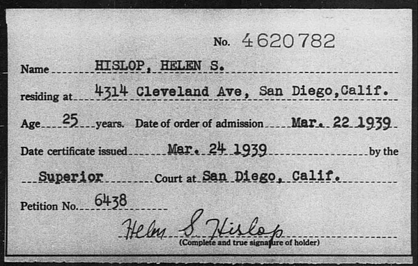 Hislop, Helen S. - 1939