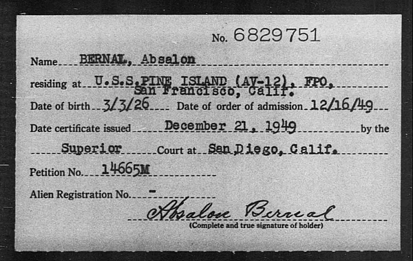 Bernal, Absalon - 1949
