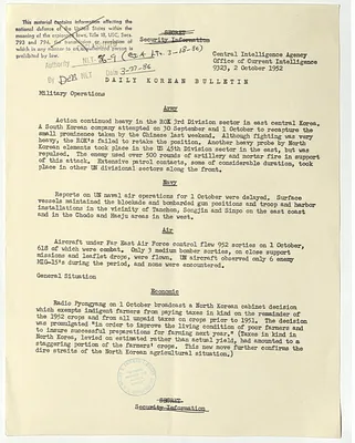 Memorandum, Daily Korean Bulletin