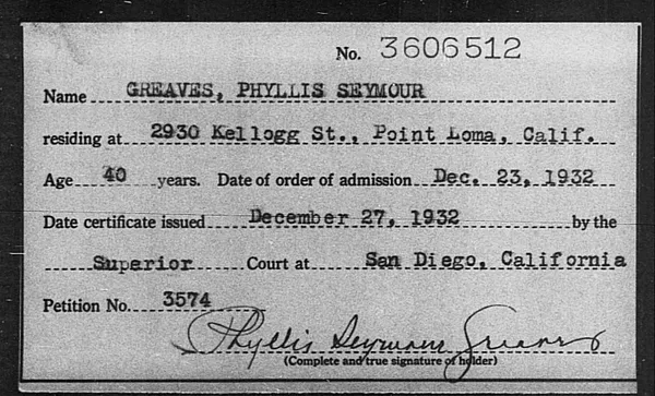 Greaves, Phyllis Seymour - 1932