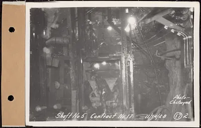 Contract No. 17, West Portion, Wachusett-Coldbrook Tunnel, Rutland, Oakham, Barre, Shaft 5, Rutland, Mass., Nov. 14, 1928