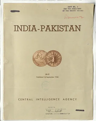 Report, Central Intelligence Agency, India-Pakistan, Situation Report 21