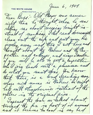Letter from Harry S. Truman to Bess W. Truman