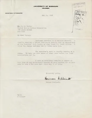 Letters Received to H.H. Barker, May 14, 1928