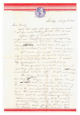 Letter from Bruce Carson to His Family
