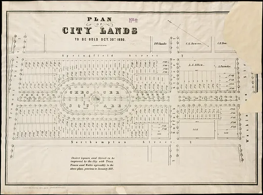 Plan of city lands to be sold Oct. 30th 1850