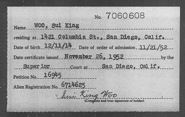 Woo, Sui King - 1952