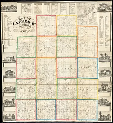 Map of Lapeer Co., Michigan