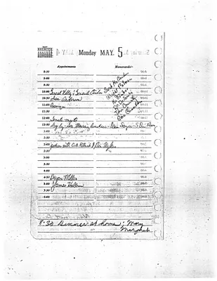 Lyndon Johnson's 1958 Desk Diary, beginning 5/5/1958