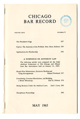 Article, Chicago Bar Record, "Cyprus: The Anatomy of the Problem," by Dean Acheson