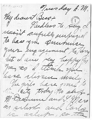 Letter from Polly to Bess Wallace