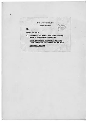 File Unit List - Minutes of the Thirteenth and Final Meeting of the Heads of Government
