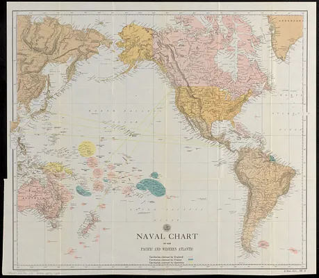 Naval chart of the Pacific and western Atlantic