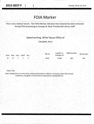 Video Taping: [Focus on the Family, National Association of Blacks in Criminal Justice 29th Annual Conference, Daughters of the American Revolution], 06/28/2002 [2]