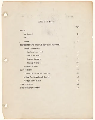 461.2 World War I Service Awards Collection