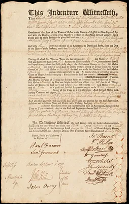 Ann Wilkinson indentured to apprentice with Samuel Gray of Boston, 3 September 1771