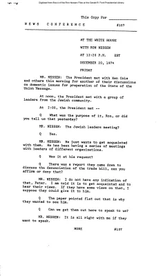 Press Secretary Briefings, 12/20/74