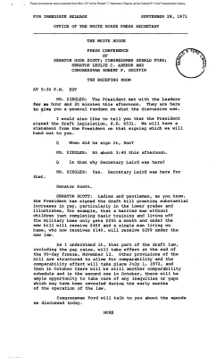 White House - Congressional Leadership Meeting, 9/28/71