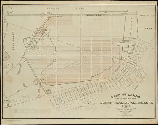 Plan of lands belonging to the Boston Water Power Company