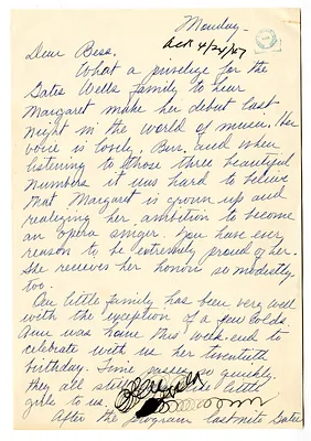 Letter from Annie Wells to Bess W. Truman