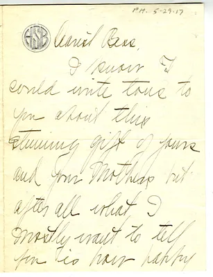 Letter from Helen Souter to Bess Wallace