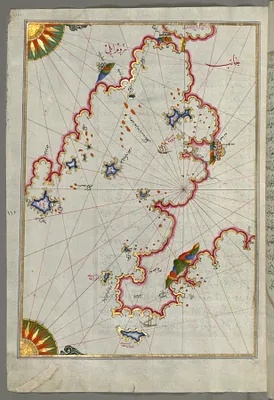 Map of the Bay of Saronikos (Atene) with the City of Athens