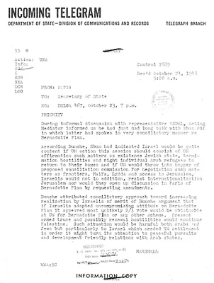 Telegram from Marshall to Secrertary of State