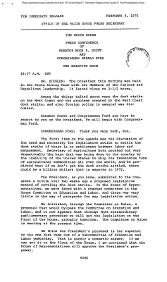 White House - Congressional Leadership Meeting, 2/8/72